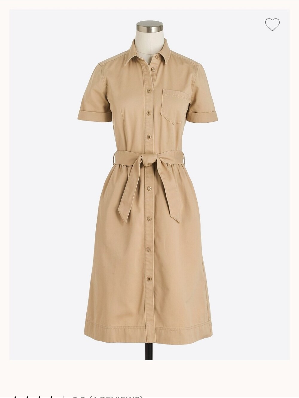 J. Crew Tan Tie waist shirt dress Front button down  Sz 12 G9296